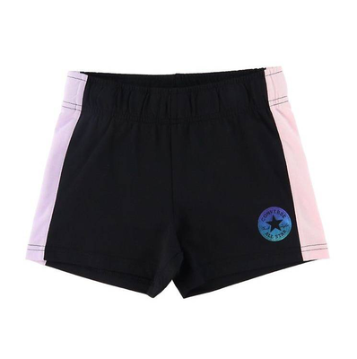Girls color block short, Black / Pink, medium