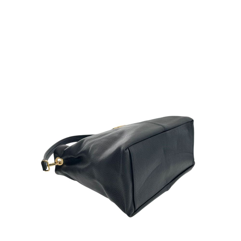 Black leather women bag-null