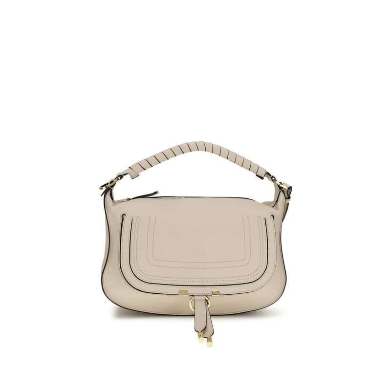 Beige calf leather bos taurus shoulder bag-null