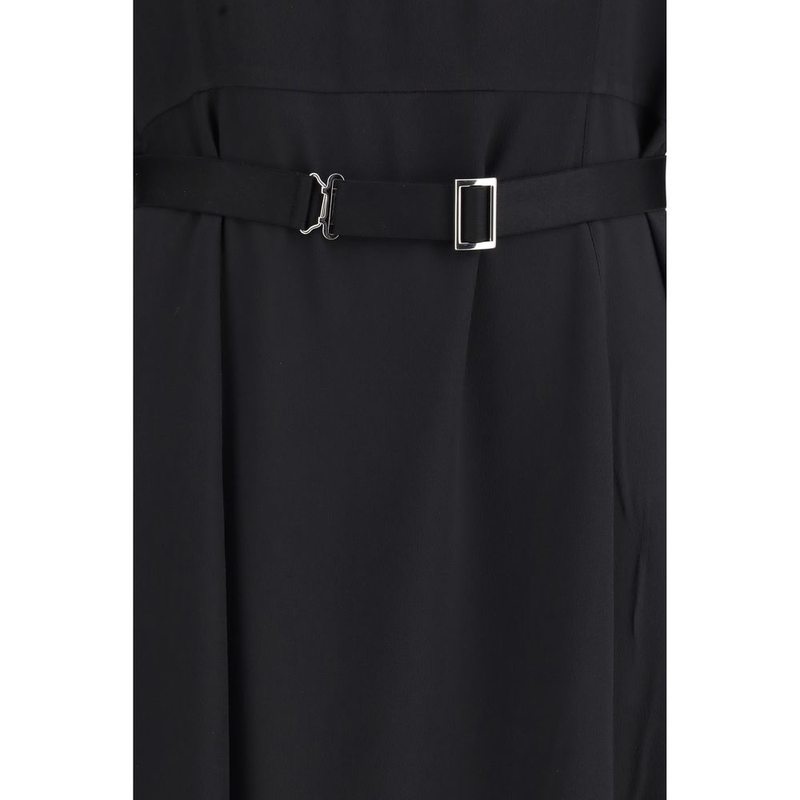 Black acetate casual dress-null