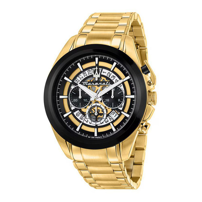 Gold stainless steel dress watch-null