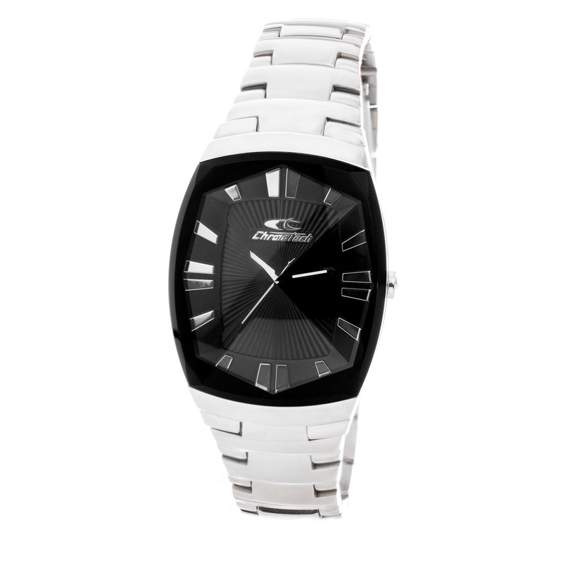 Silver stainless steel dress watch-null