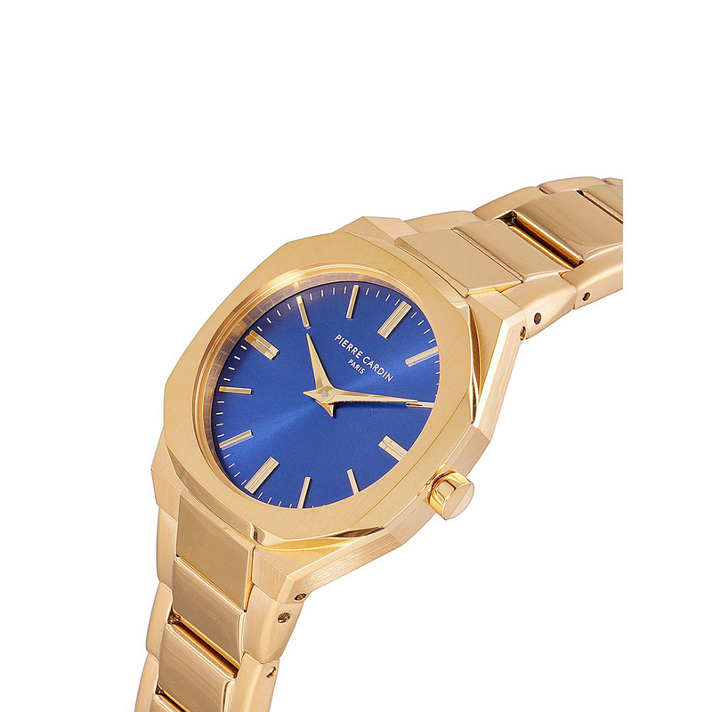 Gold stainless steel dress watch-null