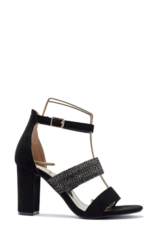 High heel suede sandal-null