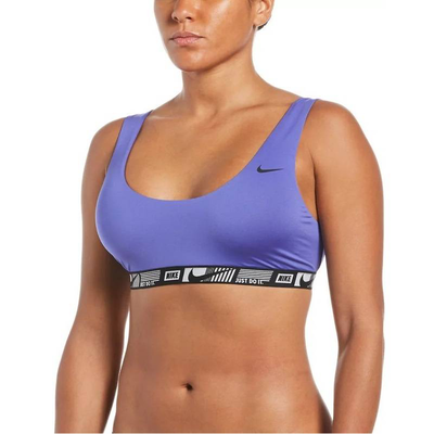 Scoop neck womens bikini top, Purple, medium