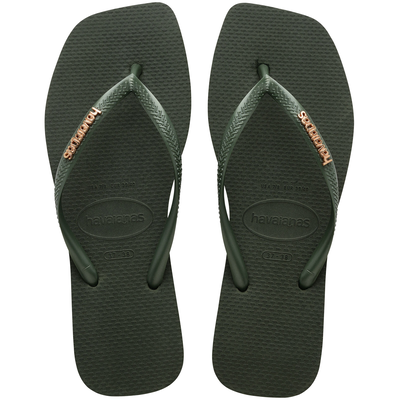 Havaianas square logo metallic, Green Olive, medium