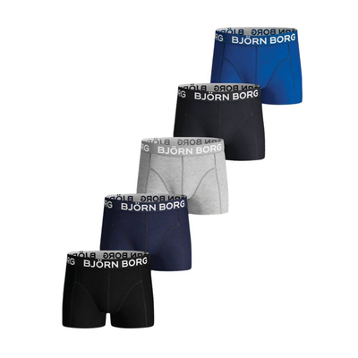 Core boxer junior 5 pack, Black / Blue, medium
