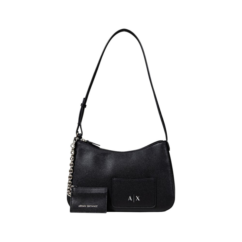 Black polyester handbag-null