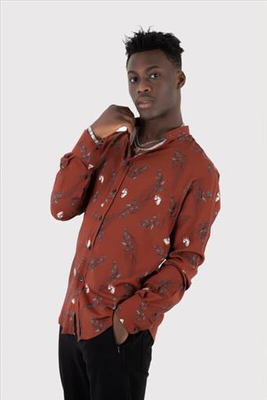 Stefan floral stand up collar shirt