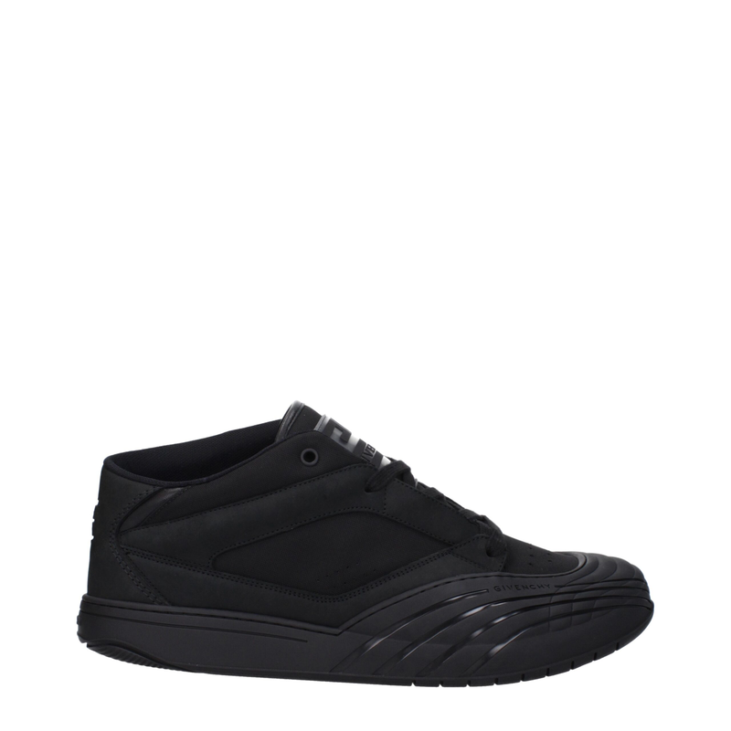 Black fabric low top sneakers-null
