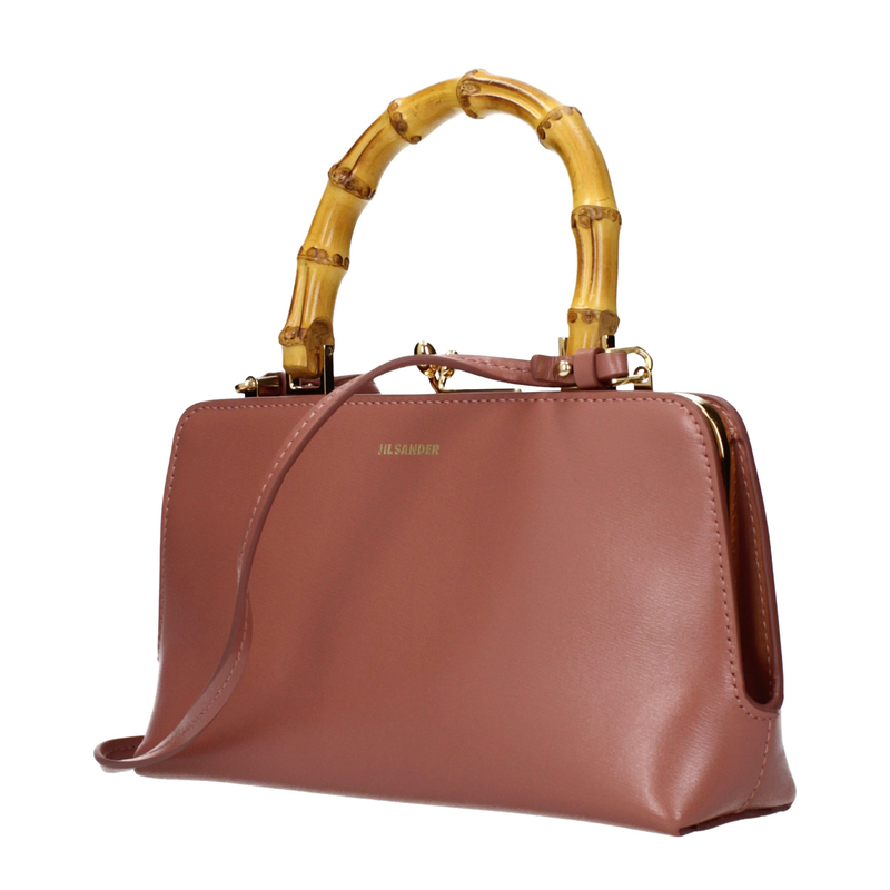 Pink leather handbag-null