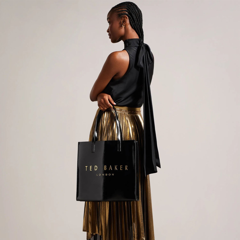 Ted baker - crinkon, crinkle large icon bag, black-null