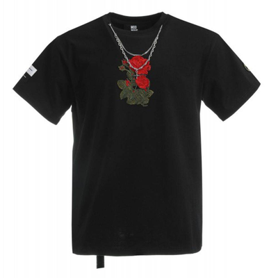 Mwm rose and wings tshirt, Black, medium