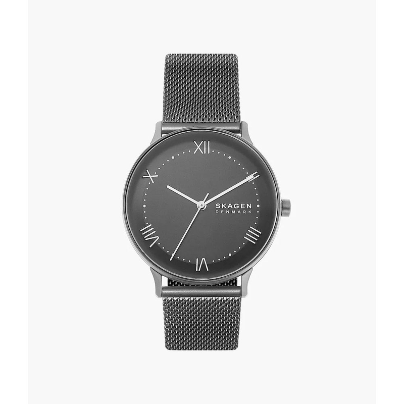 Gray stainless steel dress watch-null