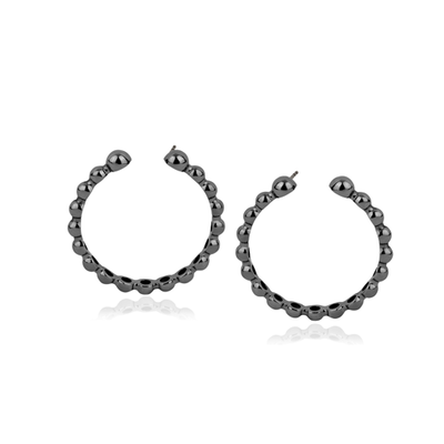 Concordia hoops (thin), Black Gold Plated 18k, medium