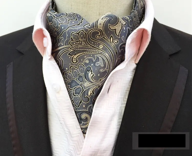 Silky satin textured ascot tie image number null