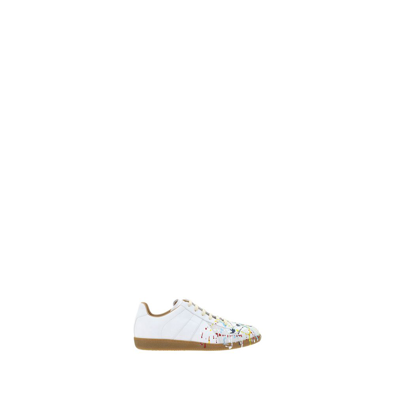 White calf leather bos taurus low top sneakers-null
