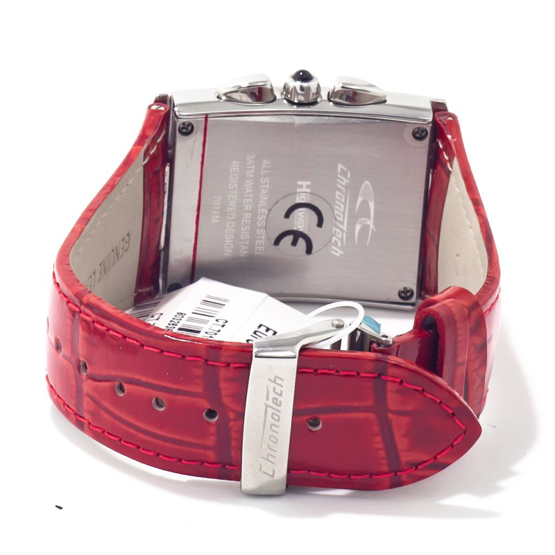 Multicolor leather dress watch-null