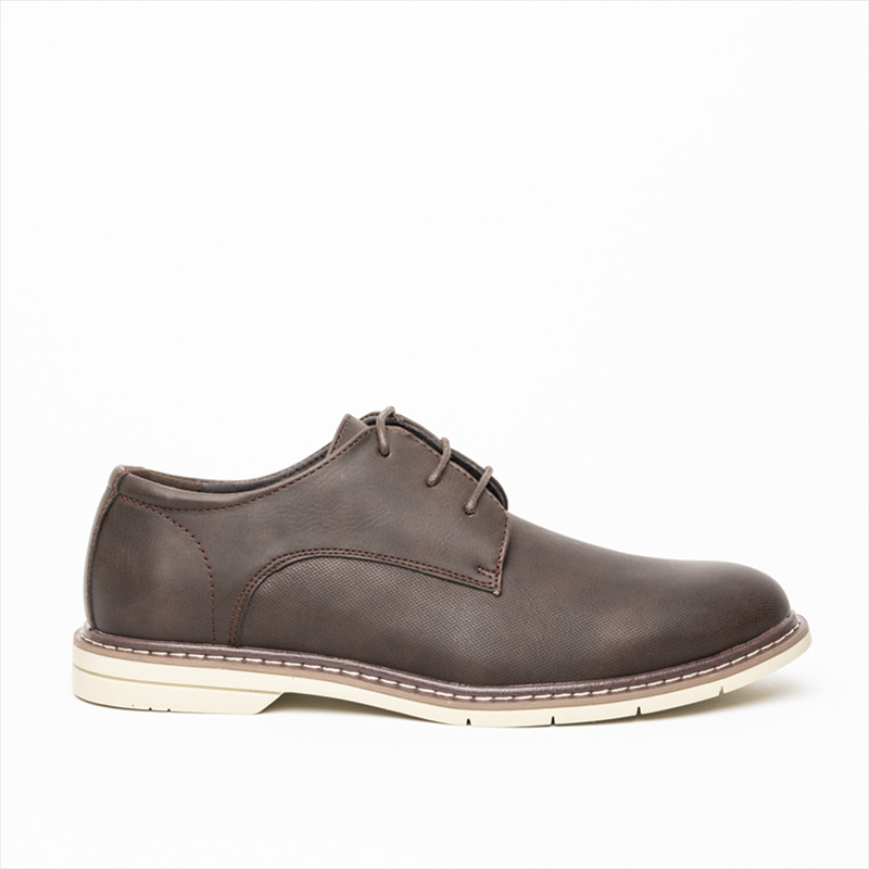 Southport lace up textured casual shoes with contrast sole-null