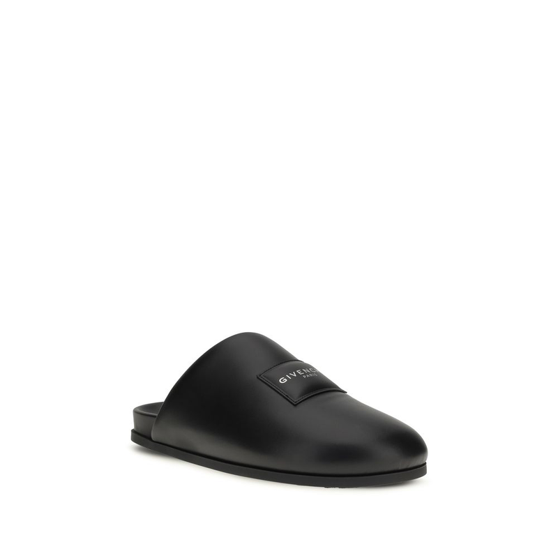 Black calf leather bos taurus mules-null
