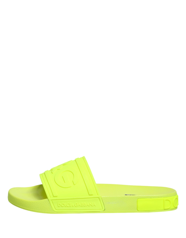 Green rubber slides sandals beachwear shoes-null