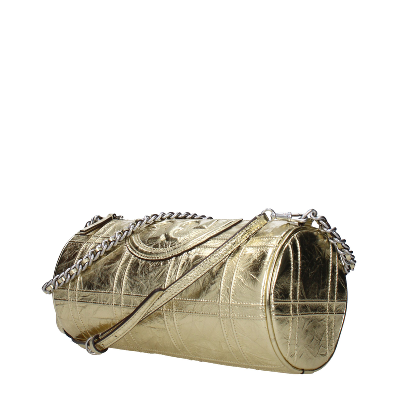 Gold leather shoulder bag-null