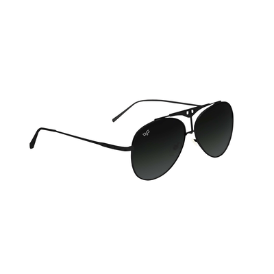 OJO man sunglasses matte black frame and temples and gray gradient lenses rx