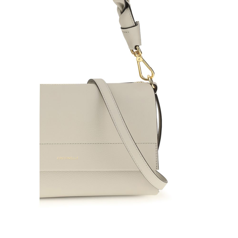 Beige calf leather bos taurus shoulder bag-null
