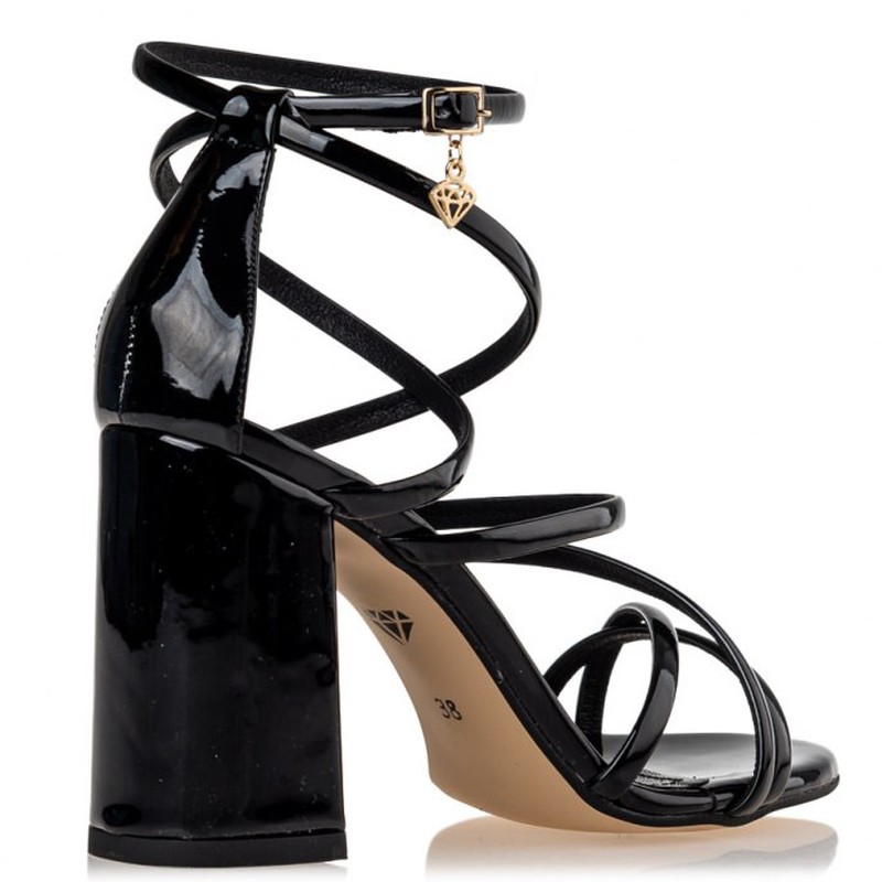Electricity shiny sandals  , black-null