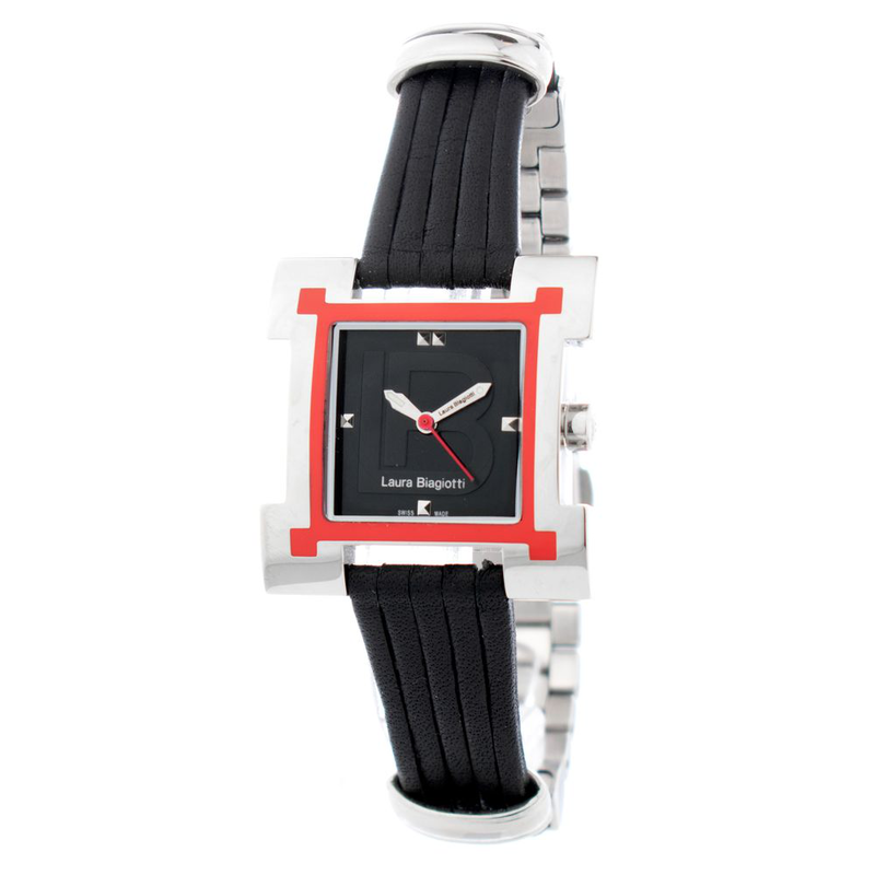 Black stainless steel bracelet watch-null