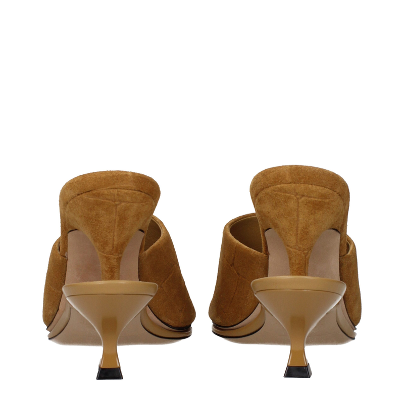 Brown leather stiletto heel sandals-null