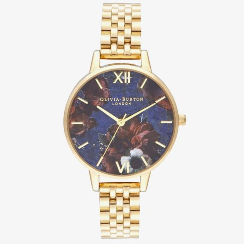 Gold stainless steel dress watch-null