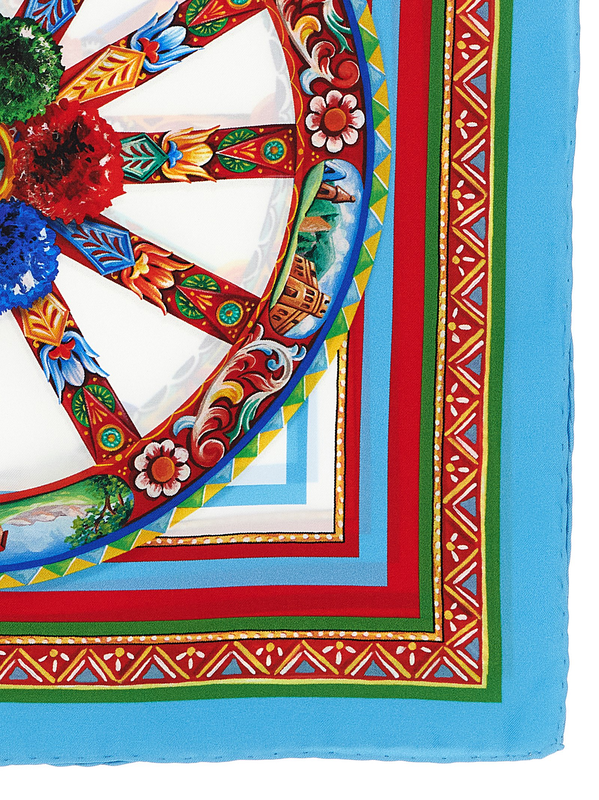 Multicolor silk foulard-null