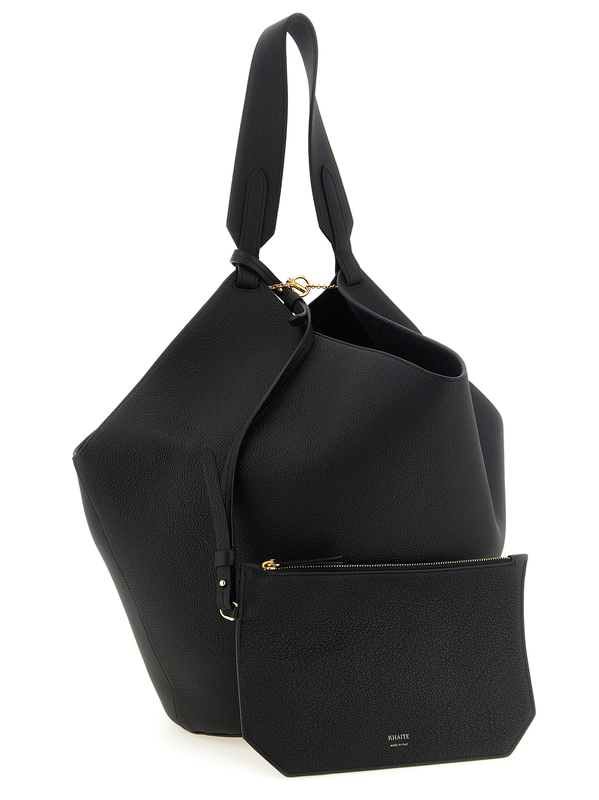Black calfskin tote bag-null