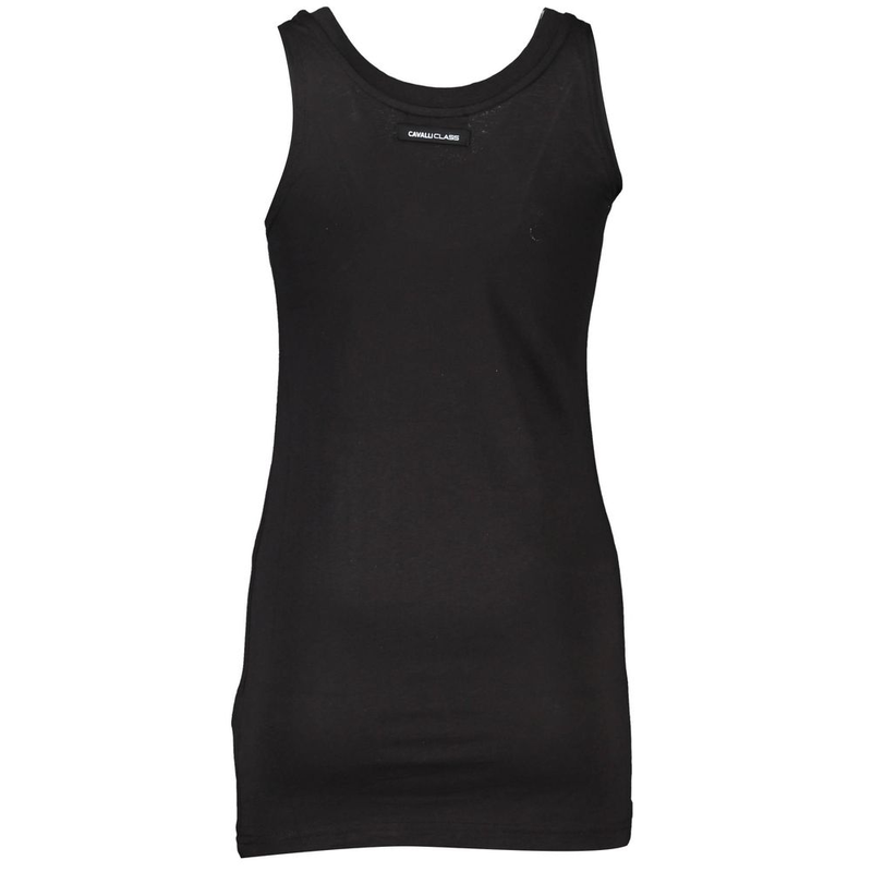 Black cotton women's tank top-null
