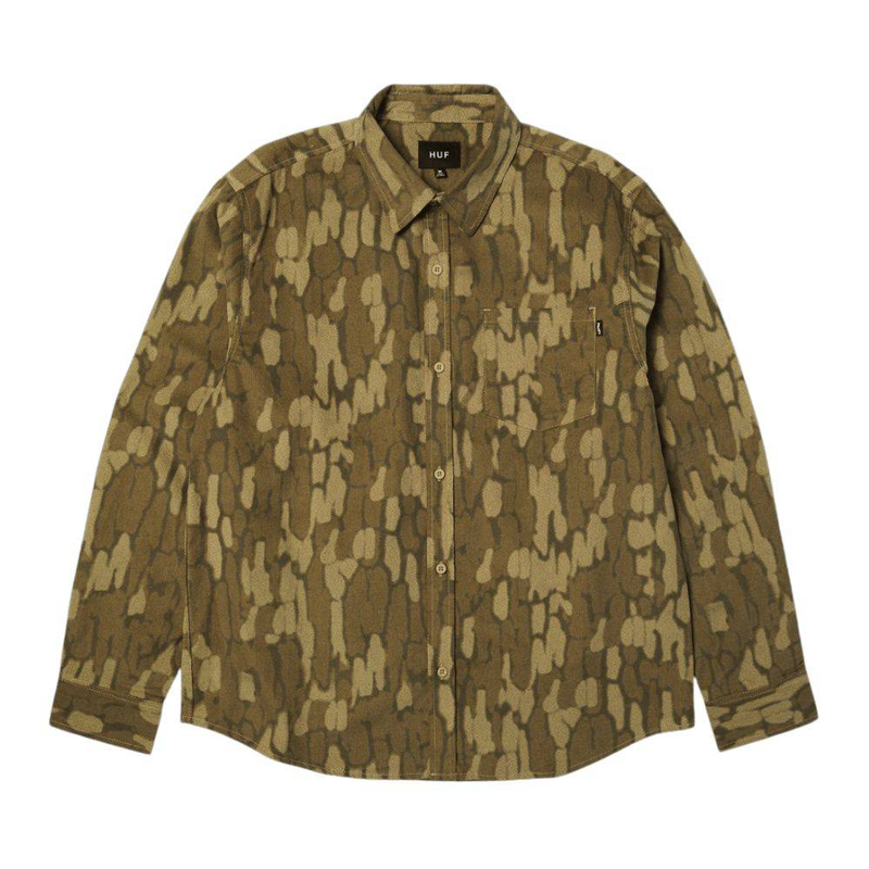Huf warped camo corduroy shirt-null