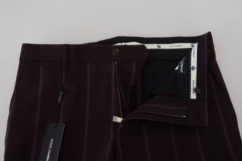 Brown striped men trousers cotton pants-null