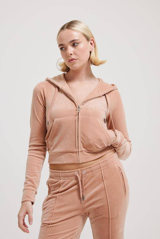 Madison diamante velour zip-through hoodie-null