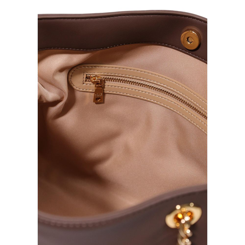 Brown polyester handbag-null