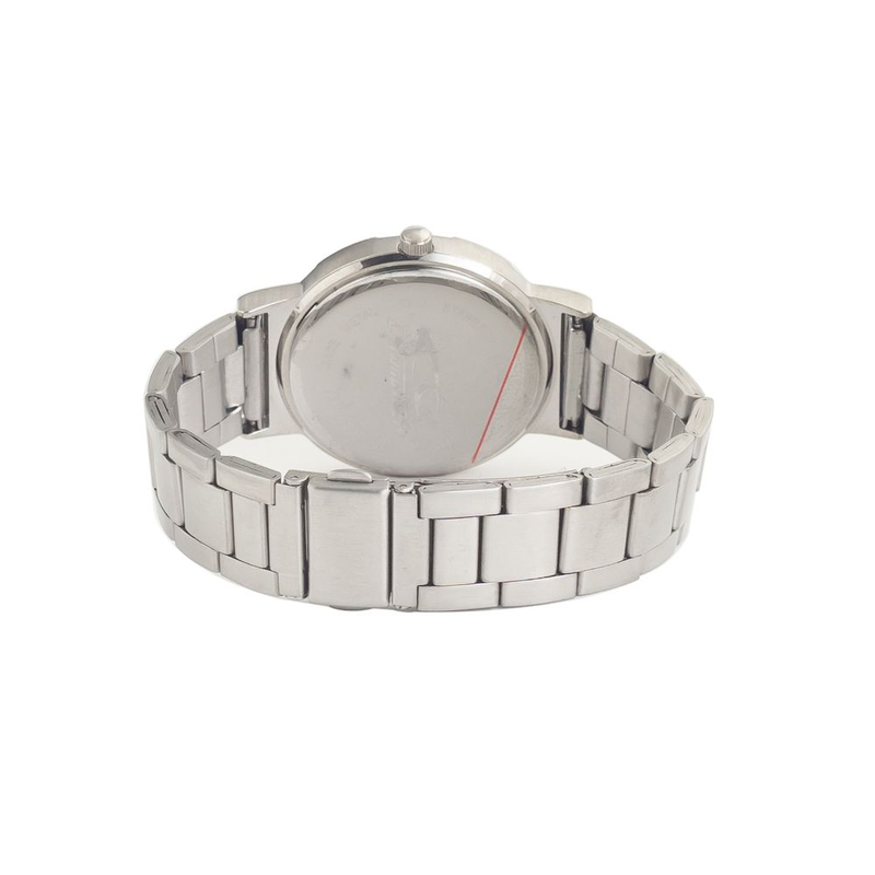 Silver stainless steel dress watch-null