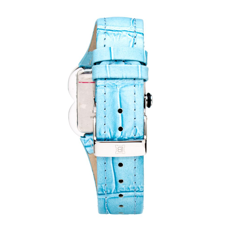 Blue leather dress watch-null
