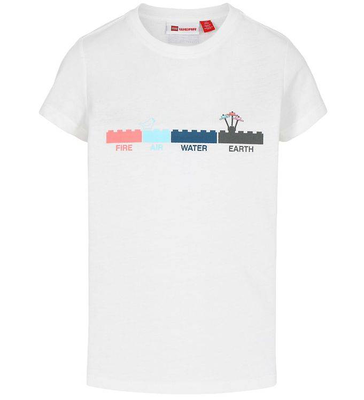 Girls print short sleeves t-shirt, White, medium