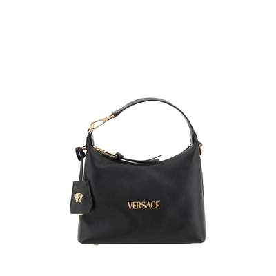 Black calf leather bos taurus handbag, Black, medium