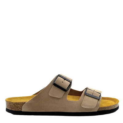 Plakton ανδρικό σανδάλι, Beige Δερμα, medium