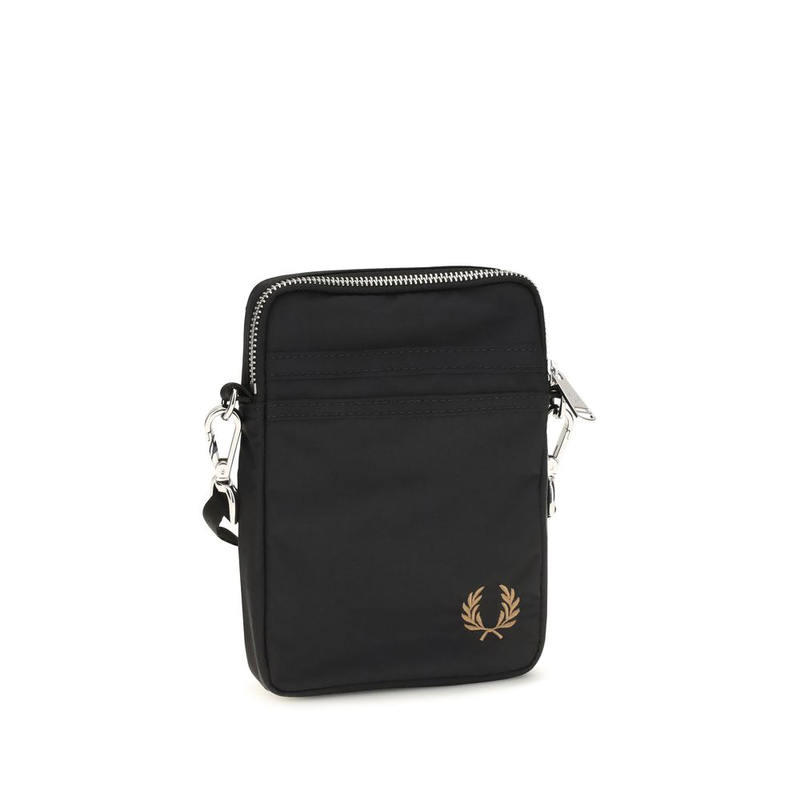 Black nylon shoulder bag-null