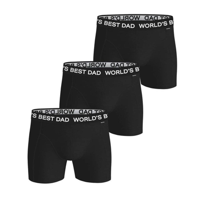 Mens cotton stretch boxer 3 pack, Black, medium