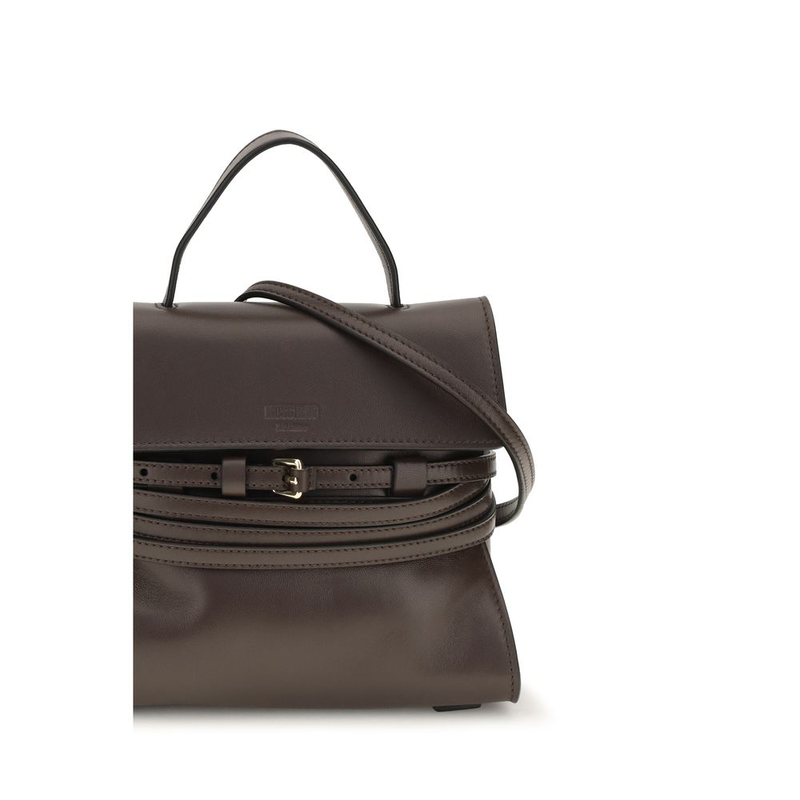 Brown goatskin shoulder bag-null