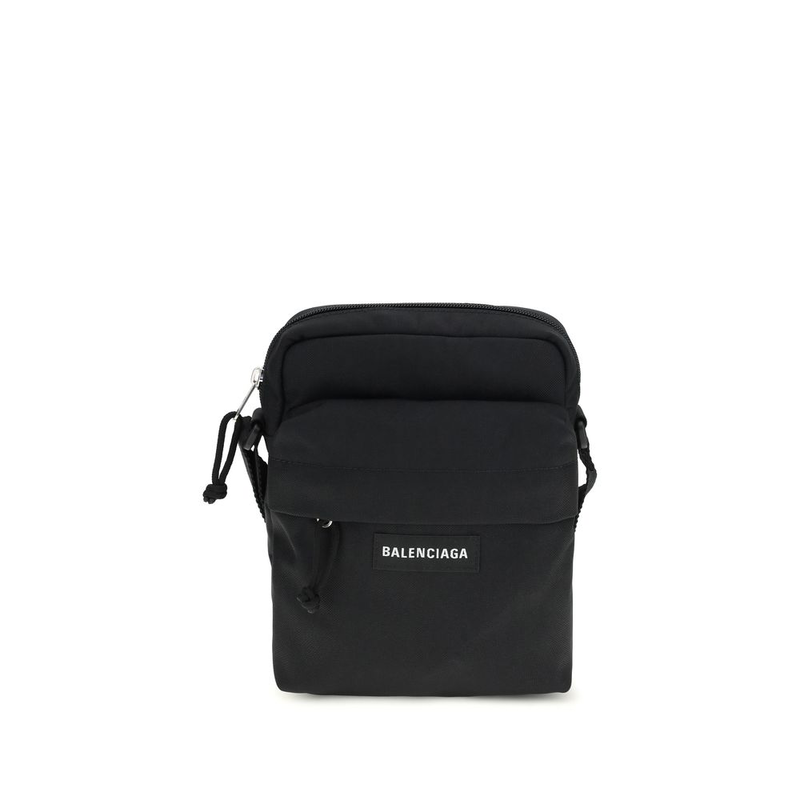Black polyamide shoulder bag-null