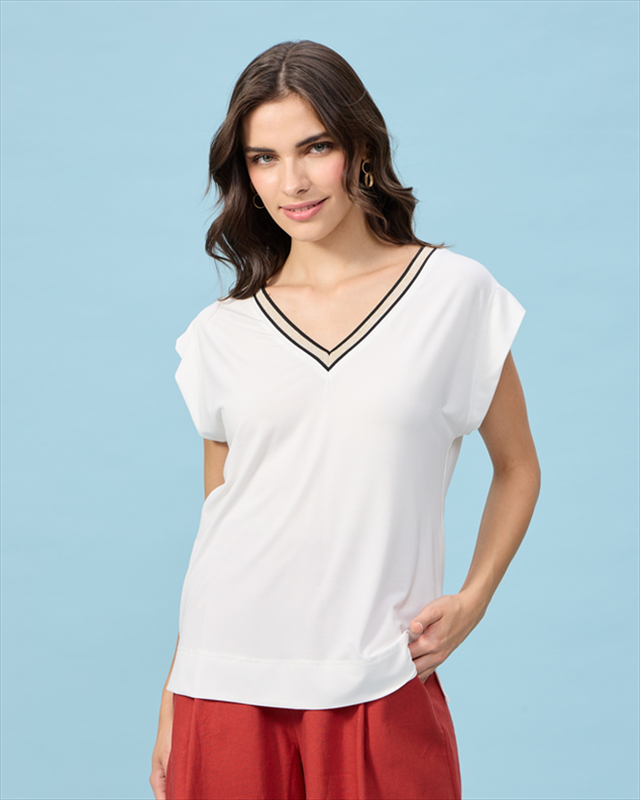 Blouse lycra v neck-null