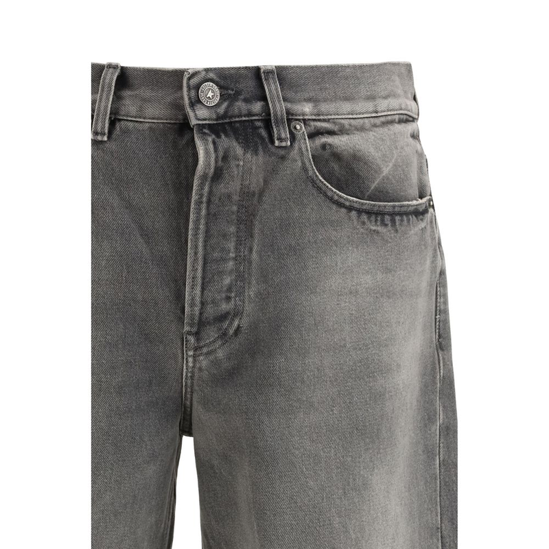 Gray cotton relaxed fit jeans-null